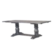 Bowery Hill Wooden Rectangular Dining Table with Trestle Base in Gray