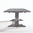 Bowery Hill Wooden Rectangular Dining Table with Trestle Base in Gray