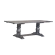 Bowery Hill Wooden Rectangular Dining Table with Trestle Base in Gray