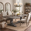 Bowery Hill Wooden Rectangular Dining Table with Trestle Base in Gray