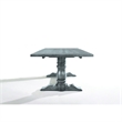Bowery Hill Wooden Rectangular Dining Table with Trestle Base in Gray