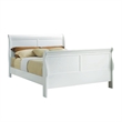 Bowery Hill Classy Transitional Style Queen Size Sleigh Bed in White