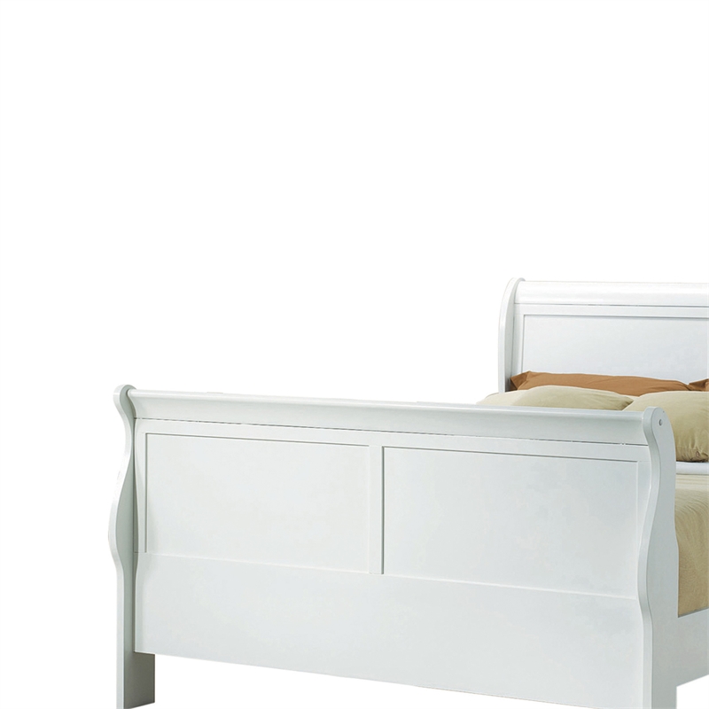 Bowery Hill Classy Transitional Style Queen Size Sleigh Bed in White