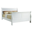 Bowery Hill Classy Transitional Style Queen Size Sleigh Bed in White