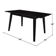 Bowery Hill Solid Wood 60 Inch Butterfly Extension Dining Table in Black