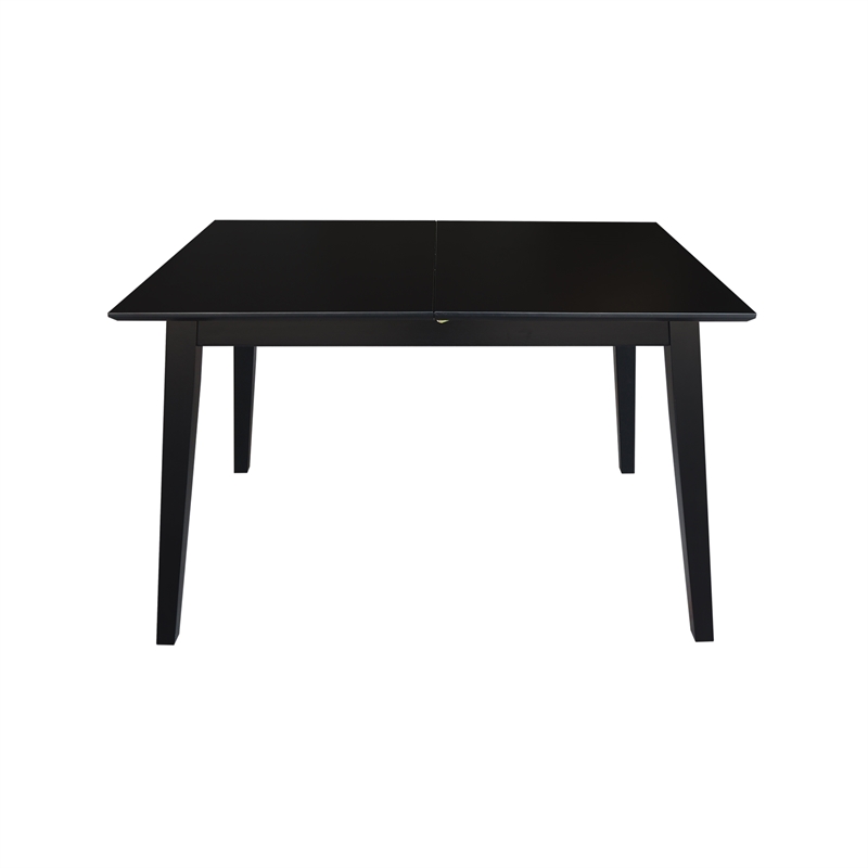 Bowery Hill Solid Wood 60 Inch Butterfly Extension Dining Table in Black