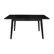 Bowery Hill Solid Wood 60 Inch Butterfly Extension Dining Table in Black