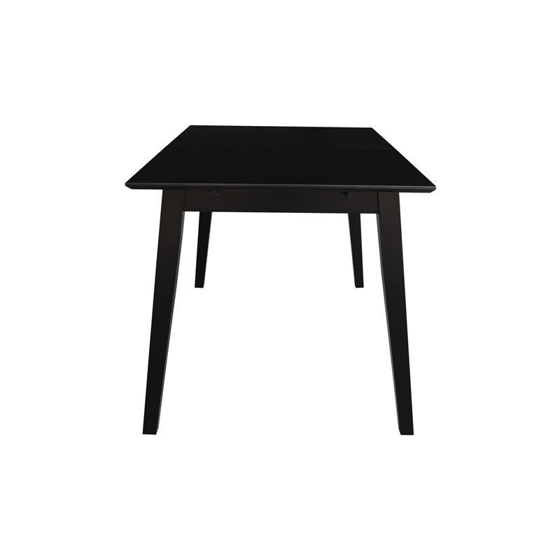 Bowery Hill Solid Wood 60 Inch Butterfly Extension Dining Table in Black