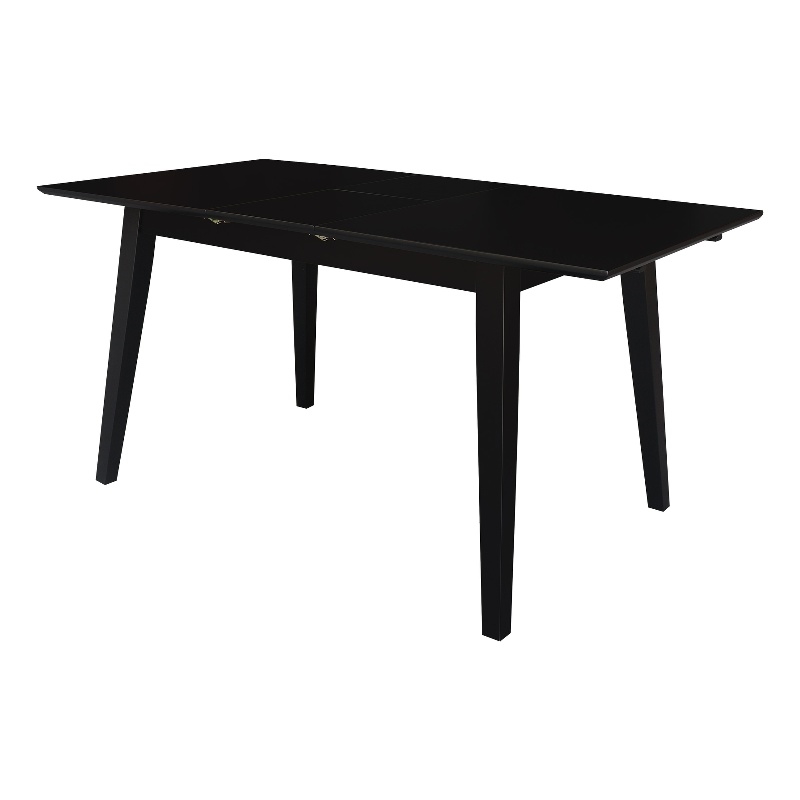 Bowery Hill Solid Wood 60 Inch Butterfly Extension Dining Table in Black