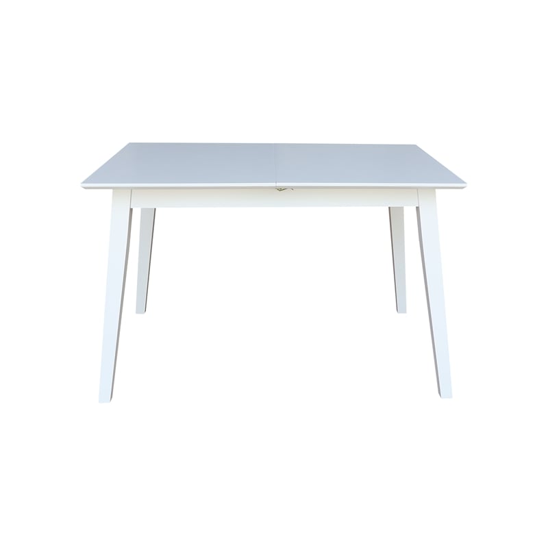 Bowery Hill Solid Wood 60 Inch Butterfly Extension Dining Table in White