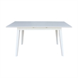 Bowery Hill Solid Wood 60 Inch Butterfly Extension Dining Table in White