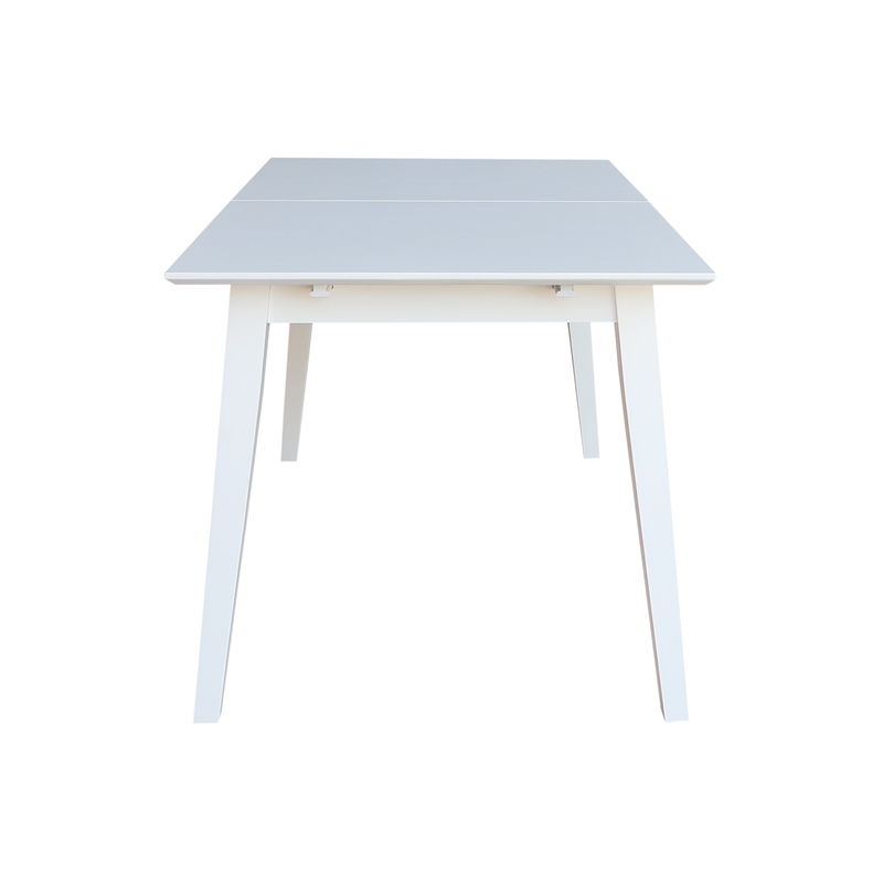 Bowery Hill Solid Wood 60 Inch Butterfly Extension Dining Table in White