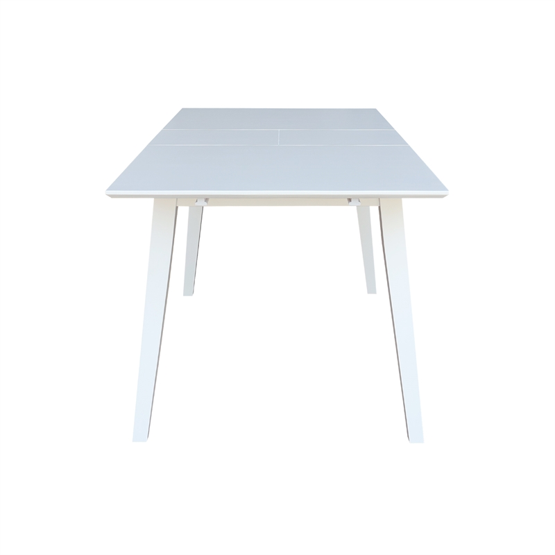 Bowery Hill Solid Wood 60 Inch Butterfly Extension Dining Table in White