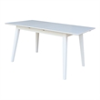 Bowery Hill Solid Wood 60 Inch Butterfly Extension Dining Table in White