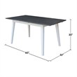 Bowery Hill 60 Inch Butterfly Extension Dining Table in Gray and White