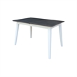 Bowery Hill 60 Inch Butterfly Extension Dining Table in Gray and White