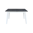Bowery Hill 60 Inch Butterfly Extension Dining Table in Gray and White