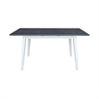 Bowery Hill 60 Inch Butterfly Extension Dining Table in Gray and White