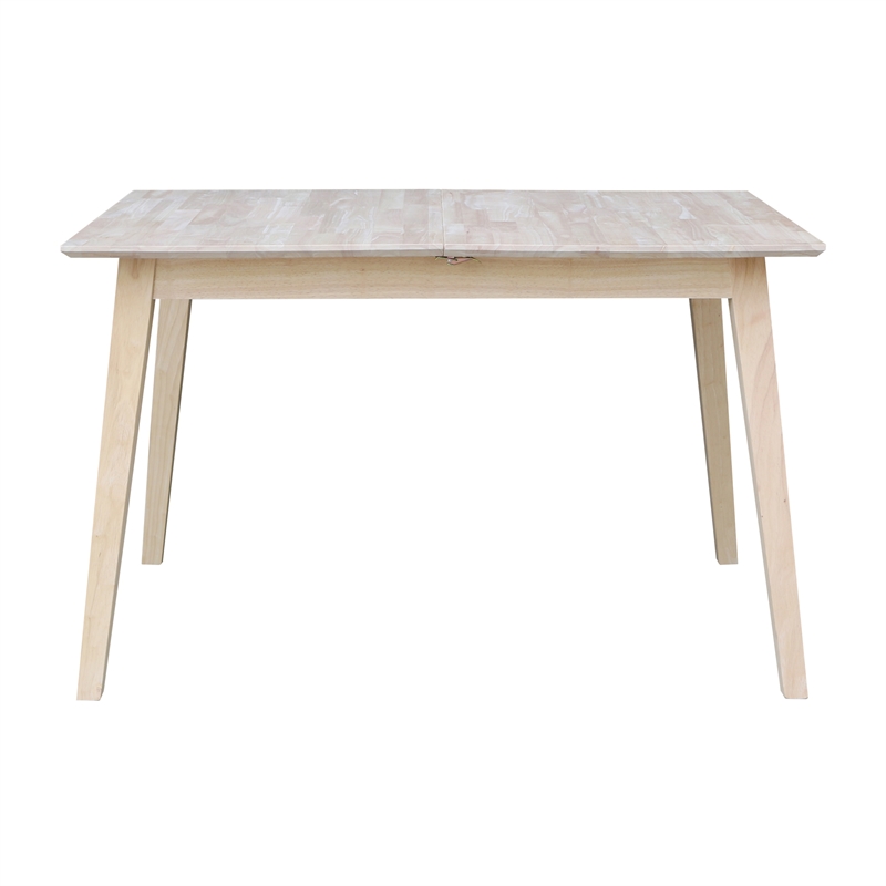 Bowery Hill Solid Wood 60 Inch Butterfly Extension Dining Table Unfinished