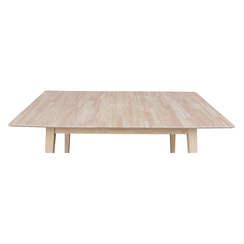 Bowery Hill Solid Wood 60 Inch Butterfly Extension Dining Table Unfinished