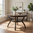 Bowery Hill 48 Inch Wooden Round Dining Table with Angled Legs in Brown