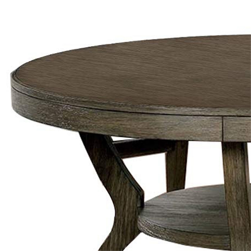 Bowery Hill 48 Inch Wooden Round Dining Table with Angled Legs in Brown