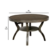 Bowery Hill 48 Inch Wooden Round Dining Table with Angled Legs in Brown