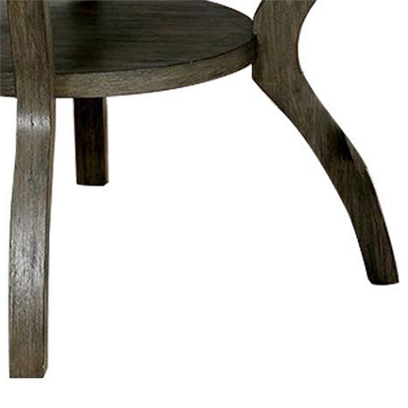 Bowery Hill 48 Inch Wooden Round Dining Table with Angled Legs in Brown