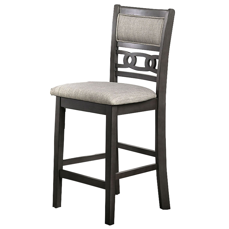 Bowery Hill 5 Piece Counter Height Table with Geometric Back Chairs in Gray