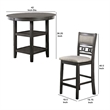 Bowery Hill 5 Piece Counter Height Table with Geometric Back Chairs in Gray