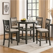 Bowery Hill 5 Piece Counter Height Table with Geometric Back Chairs in Gray