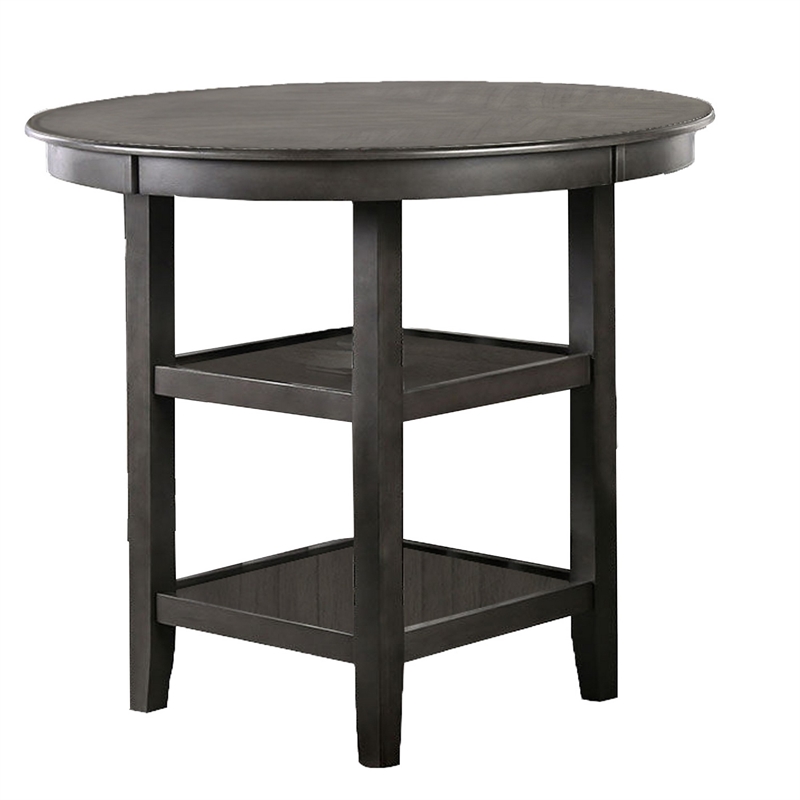 Bowery Hill 5 Piece Counter Height Table with Geometric Back Chairs in Gray