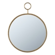 Bowery Hill Oval Shape Metal Frame Wall Mirror Small in Gold
