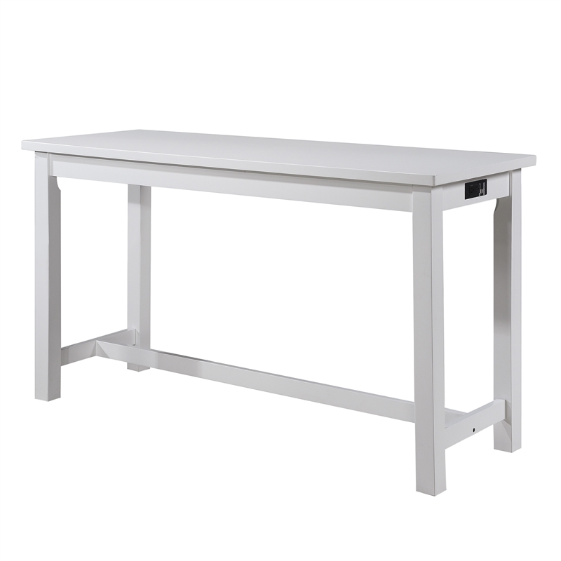 Bowery Hill 4 Piece Counter Height Table with Stools in White and Gray