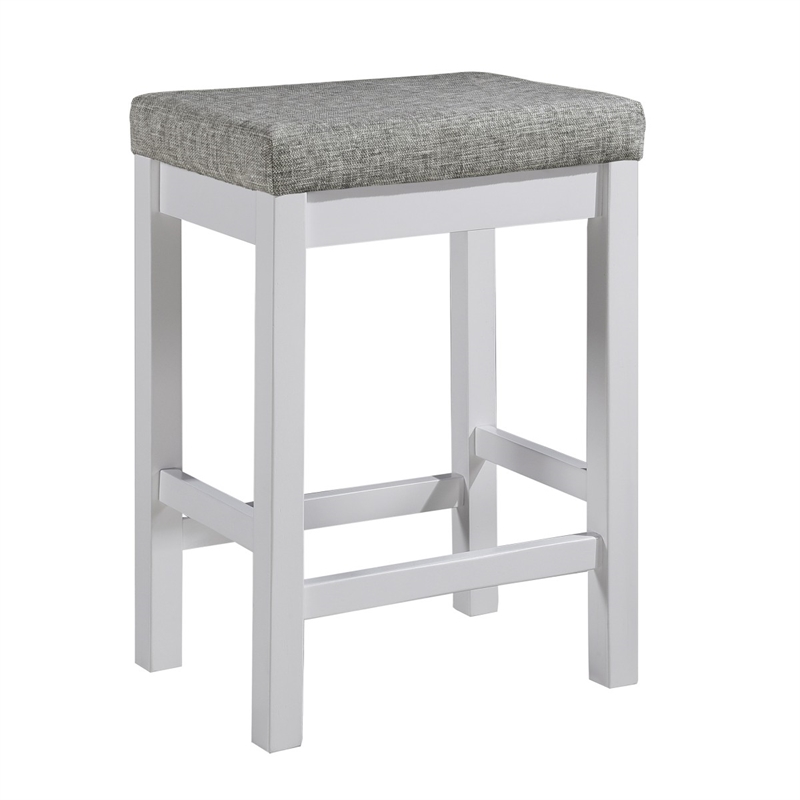 Bowery Hill 4 Piece Counter Height Table with Stools in White and Gray