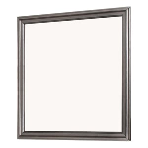Bowery Hill Wooden Frame Mirror with Mounting Hardware in Gray and Silver