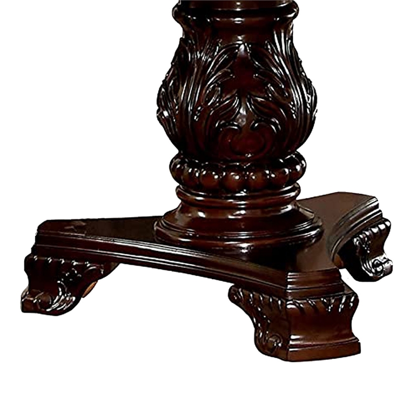 Bowery Hill Traditional Wooden Dining Table with Extension Leaf in Brown