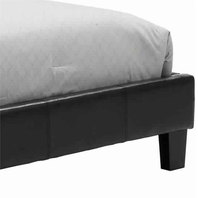 Bowery Hill Eastern King Size Bed with Button Tufted Headboard in Black
