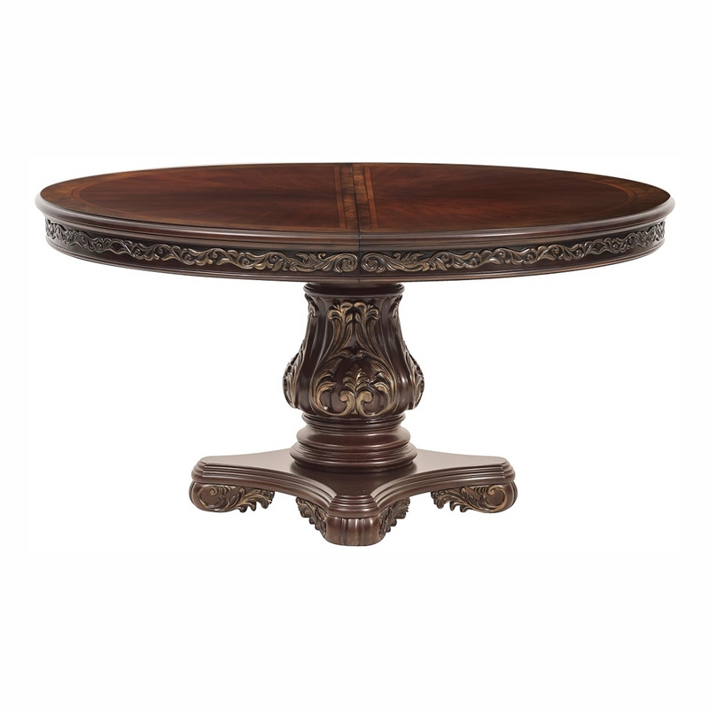 Bowery Hill 60 to 76 Inch Round Dining Table with Pedestal in Cherry
