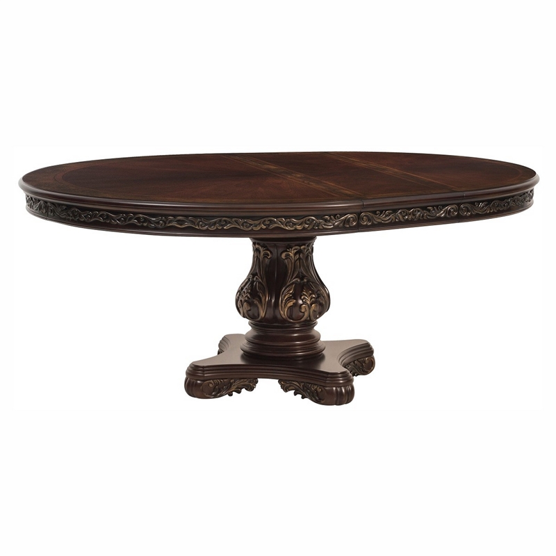 Bowery Hill 60 to 76 Inch Round Dining Table with Pedestal in Cherry