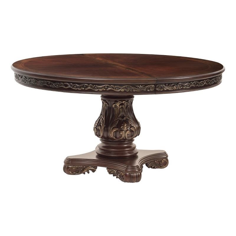 Bowery Hill 60 to 76 Inch Round Dining Table with Pedestal in Cherry