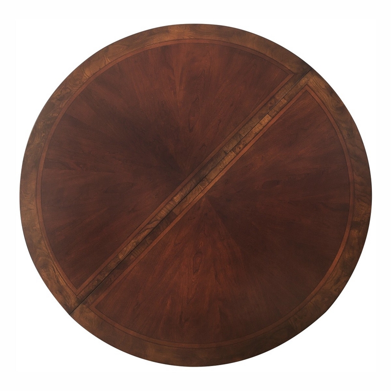 Bowery Hill 60 to 76 Inch Round Dining Table with Pedestal in Cherry