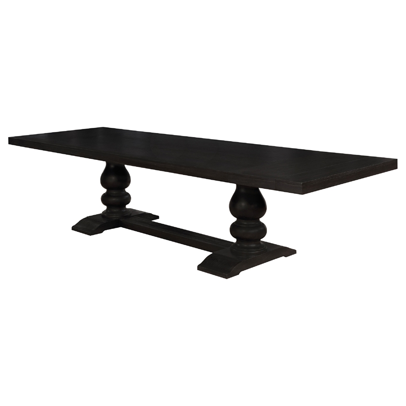 Bowery Hill 95 to 123 in Dining Table with 2 Leaves in Antique Black