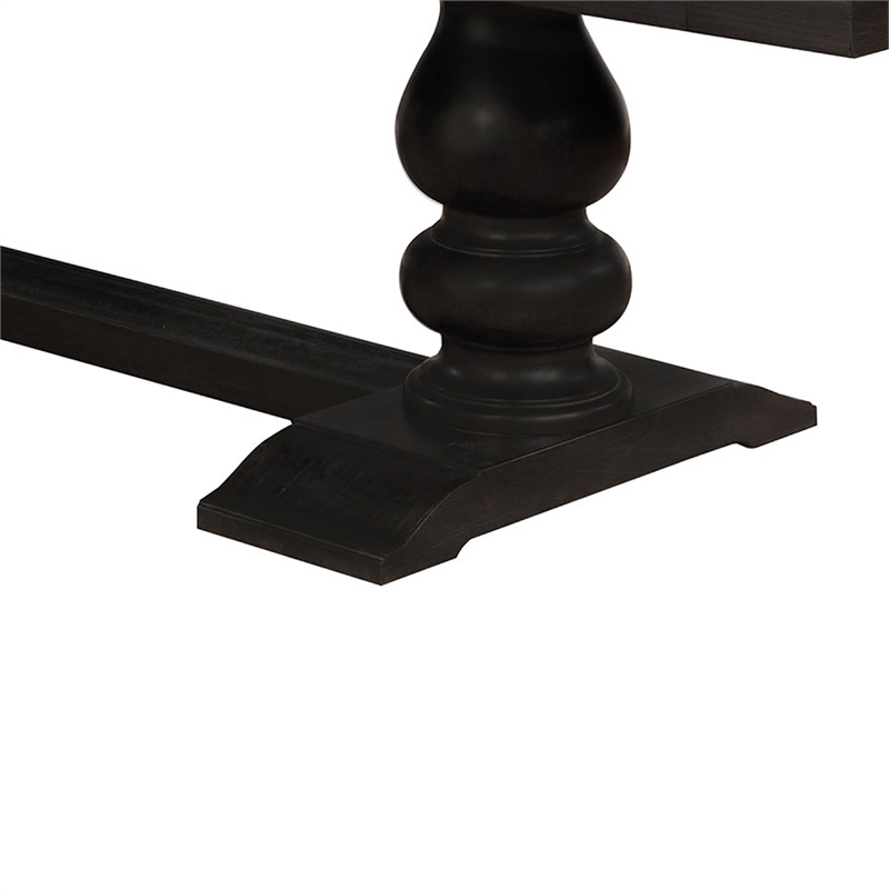 Bowery Hill 95 to 123 in Dining Table with 2 Leaves in Antique Black