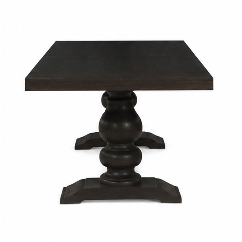 Bowery Hill 95 to 123 in Dining Table with 2 Leaves in Antique Black