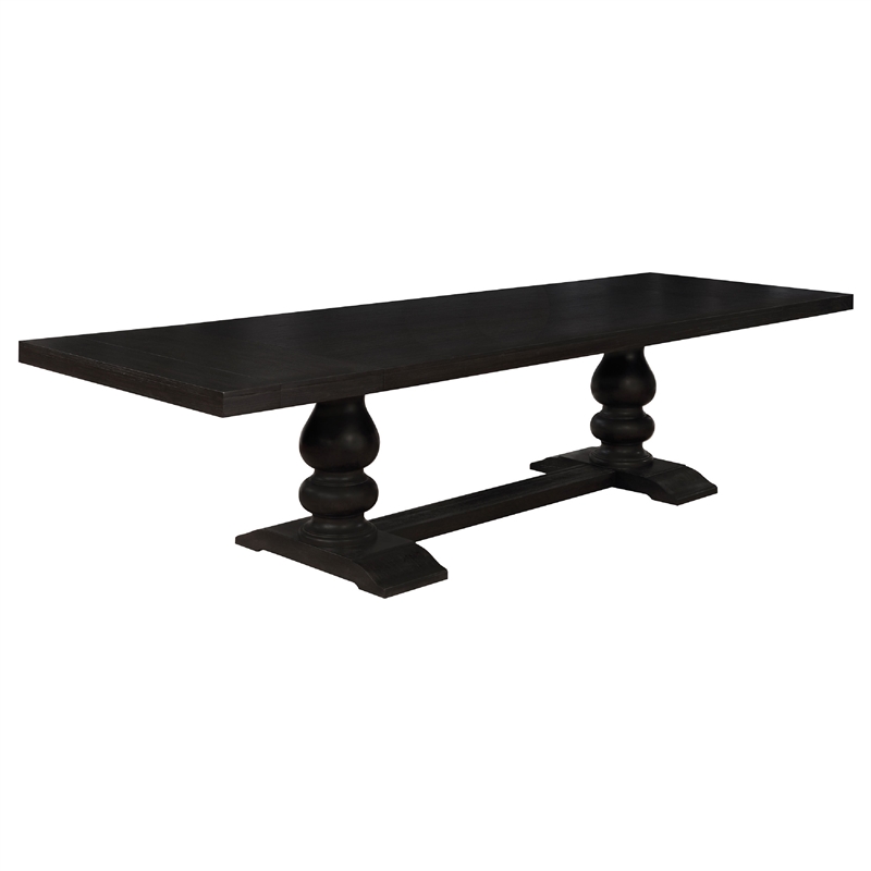 Bowery Hill 95 to 123 in Dining Table with 2 Leaves in Antique Black