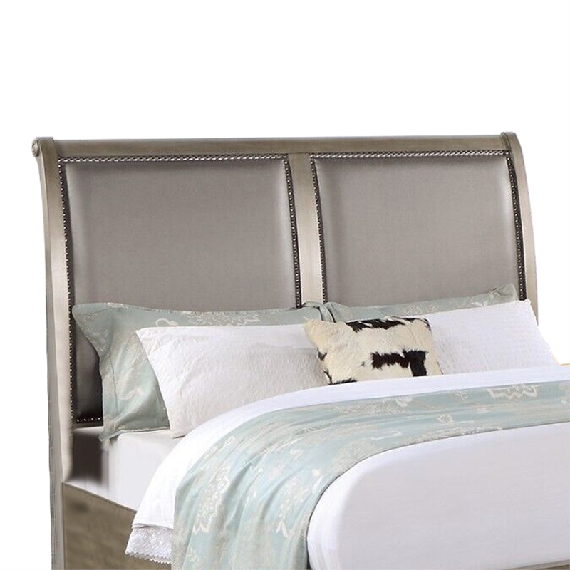 Bowery Hill Modern California King Storage Bed with Faux Leather in Gold