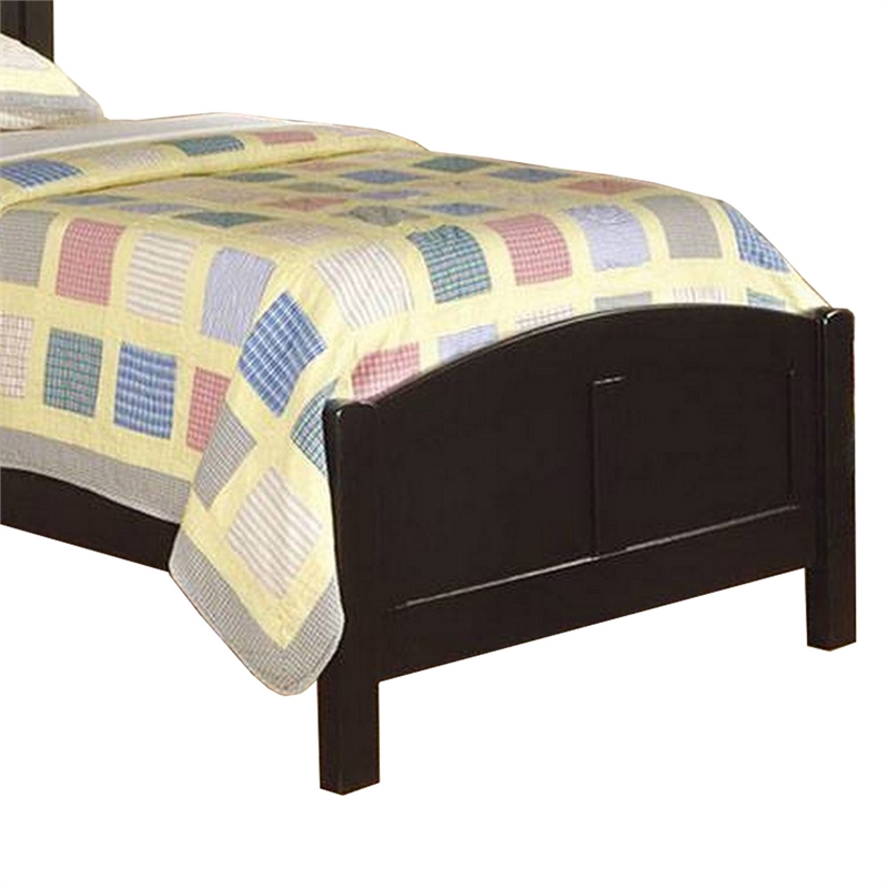 Bowery Hill Full Size Bed with Arched Headboard and Footboard in Jet Black