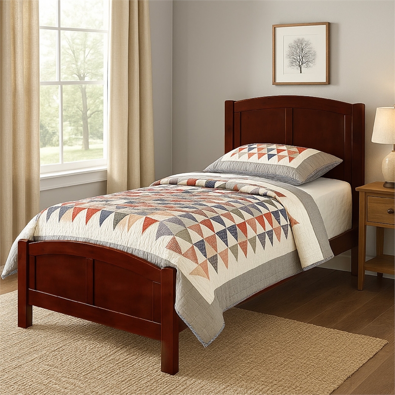 Bowery Hill Full Bed with Arched Headboard and Footboard in Dark Cherry