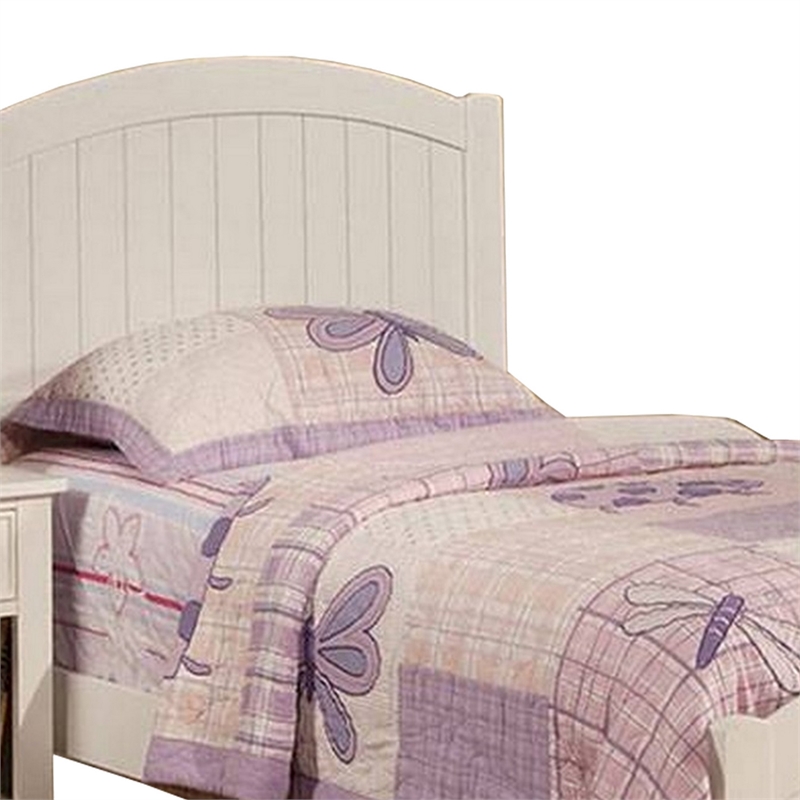 Bowery Hill Full Size Bed with Arched Headboard in Classic White Wood